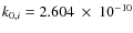 $k_{0,i}=2.604~\times~10^{-10}$