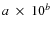 $a~\times~10^{b}$