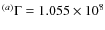 $^{(a)}\Gamma=1.055\times10^{8}$