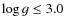 $\log{g}\le3.0$