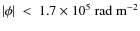 $\vert\phi\vert~<~{1.7\times10^5}~{\rm rad~m}^{-2}$