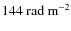 ${144}~{\rm rad~m}^{-2}$