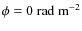 $\phi={0}~{\rm rad~m}^{-2}$