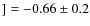 $]= -0.66 \pm 0.2$