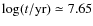 $\log(t/{\rm yr}) \simeq 7.65$