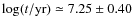 $\log(t/{\rm
yr}) \simeq 7.25 \pm 0.40$
