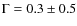 $\Gamma=0.3\pm0.5$