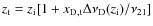 $z_{\rm t}=z_{\rm i}[1+x_{\rm D, t}\Delta\nu_{\rm D}(z_{\rm
i})/\nu_{21}]$