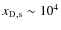 $x_{\rm D, s}\sim 10^4$