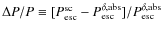 $\Delta P/P\equiv [P^{\rm sc}_{\rm esc}-P^{\delta \rm , abs}_{\rm esc}]/P^{\delta \rm , abs}_{\rm esc}$