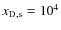 $x_{\rm D, s}= 10^4$