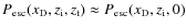 $P_{\rm esc}({{x_{\rm D}}}, z_{\rm i}, z_{\rm t})\approx P_{\rm esc}({{x_{\rm D}}}, z_{\rm i}, 0)$