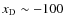 ${{x_{\rm D}}}\sim -100$