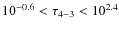 $10^{-0.6}<\tau_{4-3}<10^{2.4}$