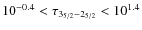 $10^{-0.4}<\tau_{3_{5/2}-2_{5/2}}<10^{1.4}$