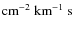 $\hbox{${\rm cm}^{-2}~{\rm km}^{-1}~{\rm s} $ }$