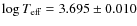 $\ensuremath{\log T_{\rm eff}} = 3.695 \pm 0.010$
