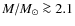 $M/\ensuremath{M_\odot}\ga 2.1$