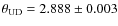 $\theta_{\rm UD}=2.888\pm0.003$