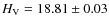 $H_{\rm V} = 18.81 \pm 0.03$