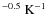 $^{-0.5}~{\rm K}^{-1}$