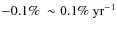 $-0.1 \%\ \sim 0.1 \%\ \rm yr^{-1}$