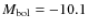 $M_{\rm bol} =-10.1$