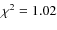 $\chi^2=1.02$
