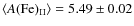 $\langle A\rm (Fe)_{II} \rangle =5.49 \pm 0.02$