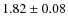 $ 1.82\pm0.08$