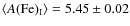 $\langle A\rm (Fe)_{I}\rangle =5.45\pm0.02$