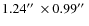 $1.24\hbox{$^{\prime\prime}$ }\times 0.99\hbox{$^{\prime\prime}$ }$