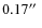 $0.17\hbox{$^{\prime\prime}$ }$