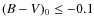 $(B-V)_0\leq -0.1$