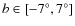 $b\in[-7^\circ,7^\circ]$