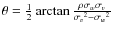 $\theta=\frac {1} {2}\arctan\frac
{\rho\sigma_w\sigma_v} {{\sigma_v}^2-{\sigma_w}^2}$