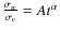 $\frac {\sigma_w} {\sigma_v} = At^\alpha$