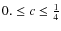 $0.\leq c\leq\frac {1} {4}$