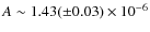 $A\sim1.43(\pm0.03)\times10^{-6}$