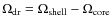 $\Omega_{\rm dr}=\Omega_{\rm shell}-\Omega_{\rm core}$