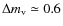 $\Delta m_{\rm v}\simeq0.6$