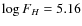 $\log F_{H}=5.16$