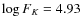 $\log F_{K}=4.93$