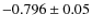 $-0.796\pm0.05$