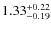 $1.33^{\rm +0.22}_{-0.19}$