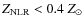 $Z_{\rm NLR} < 0.4~Z_{\rm\odot}$