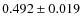 $0.492\pm0.019$