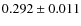 $0.292\pm0.011$