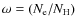 $\omega = (N_{\rm e}/N_{\rm H})$