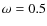 $\omega=0.5$